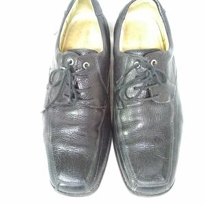 Stephan Bossi Mens Shoes Black Pebbled Soft Leather Oxford Loafers Sz 13M